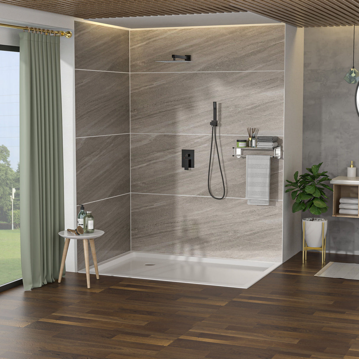 Dual Shower Head 10" Wall Mounted Square Shower System