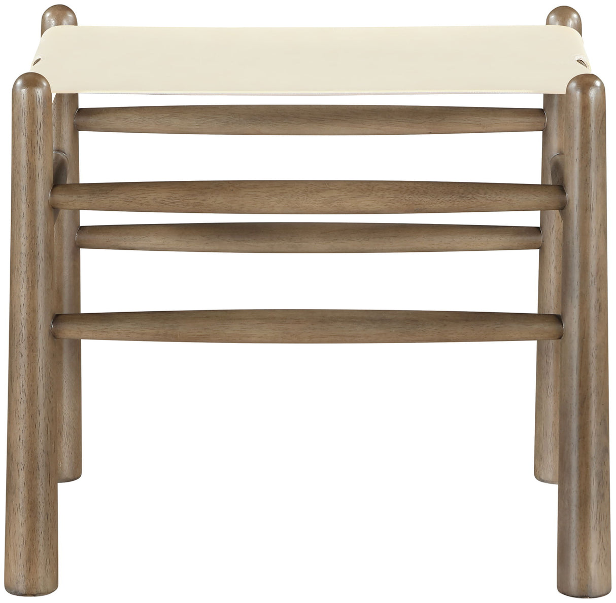 Santos - Faux Leather Upholstered Bench - Walnut Frame