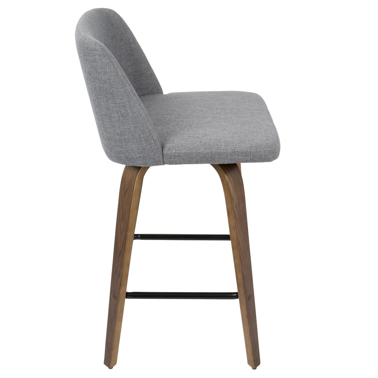 Tintori - Counter Stool (Set of 2) - Walnut Wood And Square Footrest