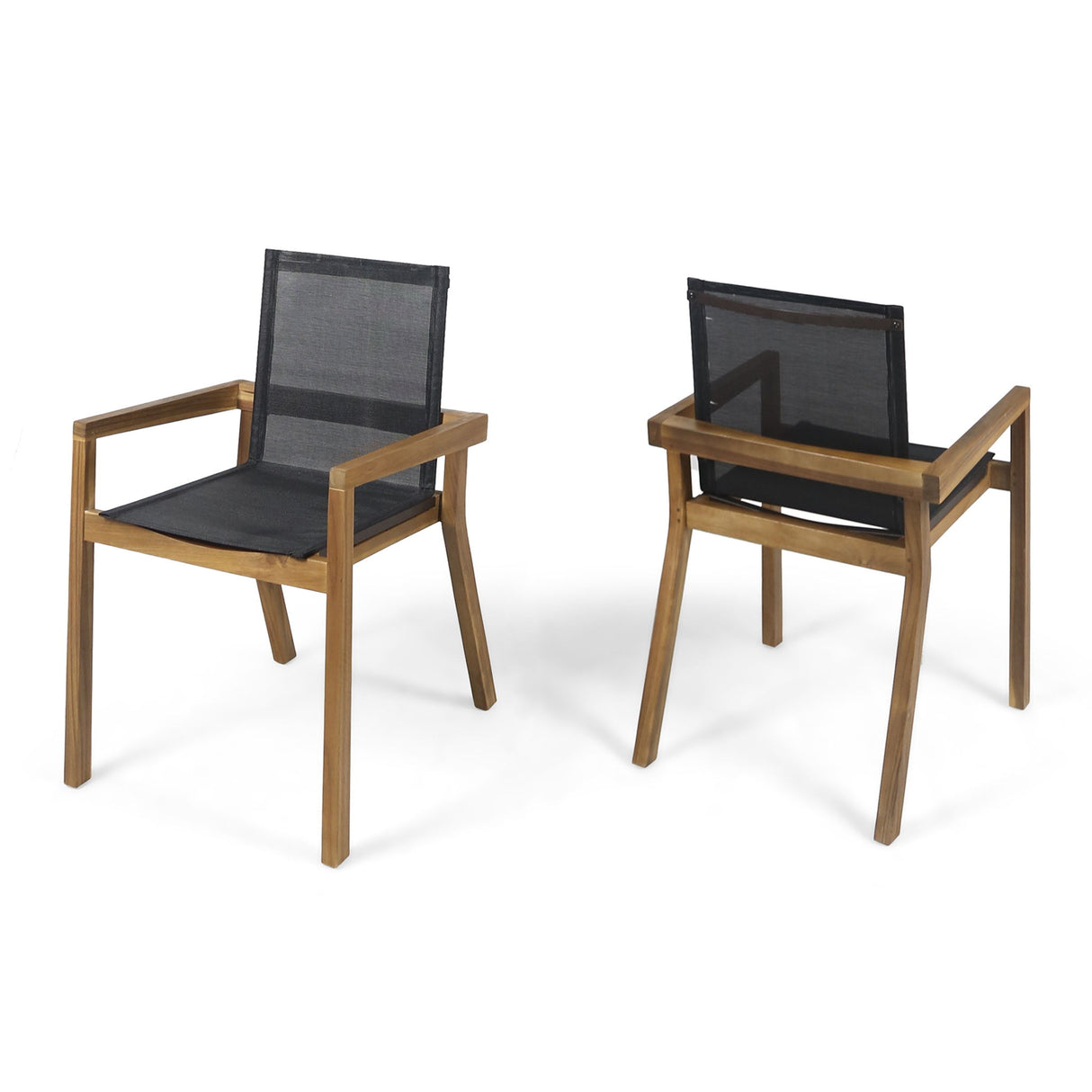 Belfast - Dining Chair With Acacia Wood Frame And Mesh Seating (Set of 2)