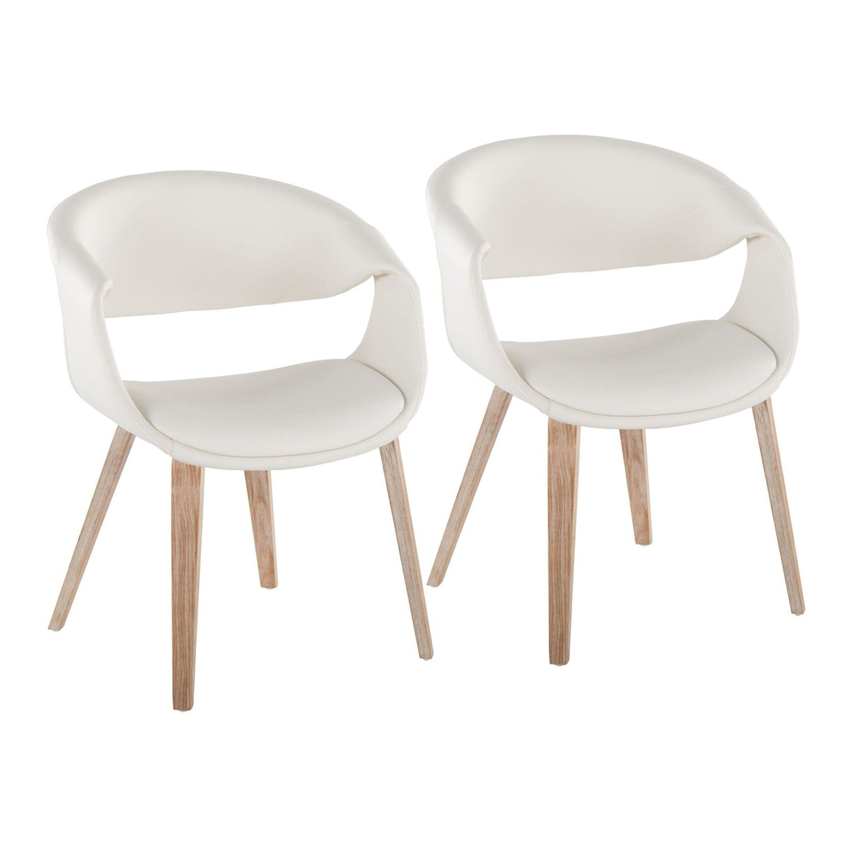 Curvo - Upholstered Chair (Set of 2) - Whitewashed Wood Legs