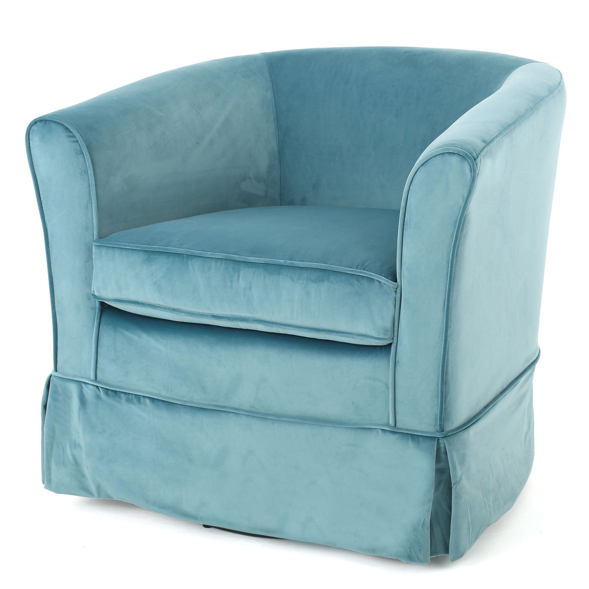 Zeniqua - Upholstered Velvet Swivel Chair With Loose Cover