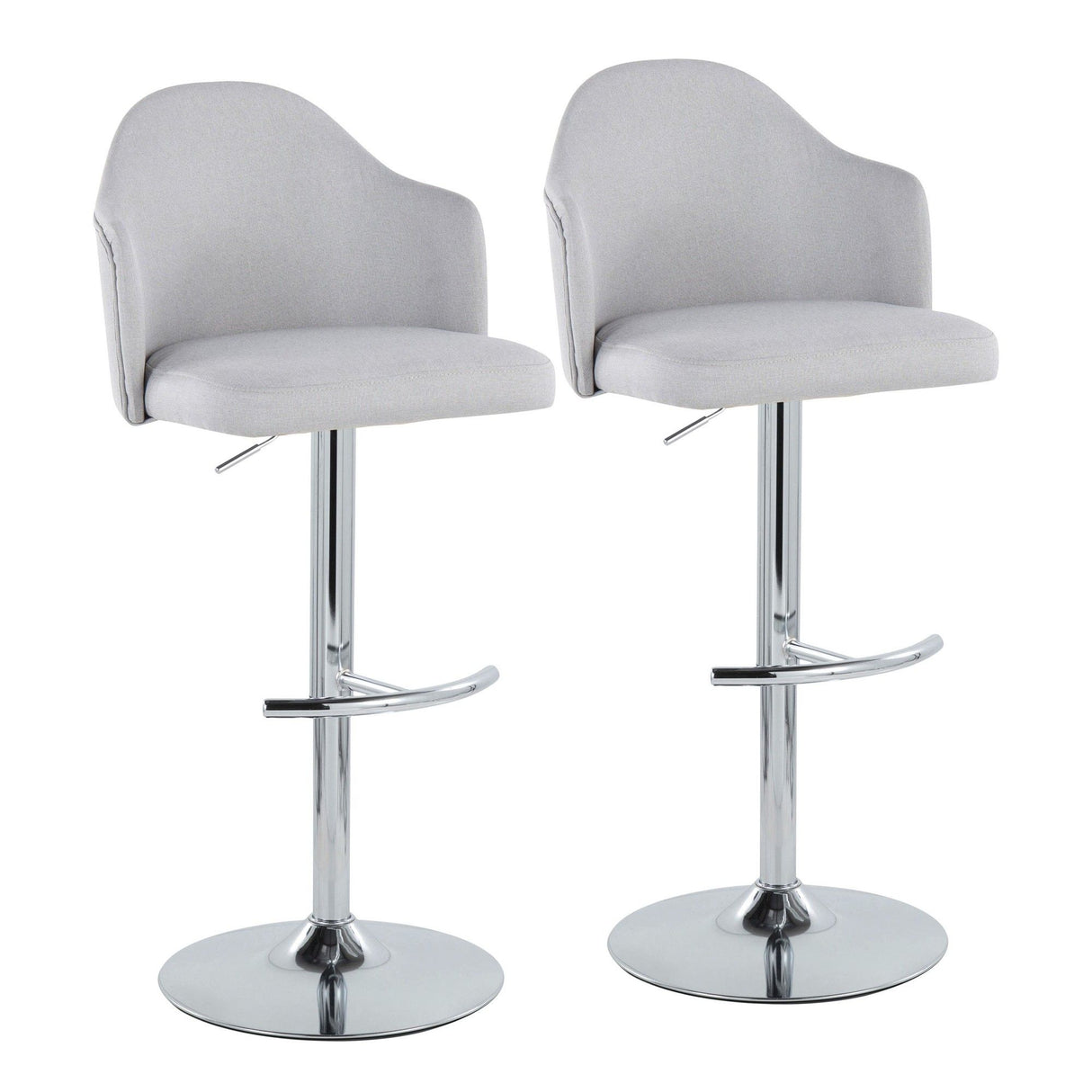 Ahoy - Adjustable Barstool With Chrome Metal Base (Set of 2)