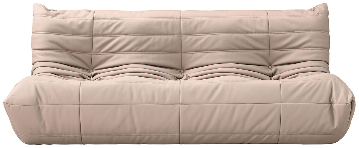 Relax - Vegan Leather 77.75" Upholstered Sofa - Tan