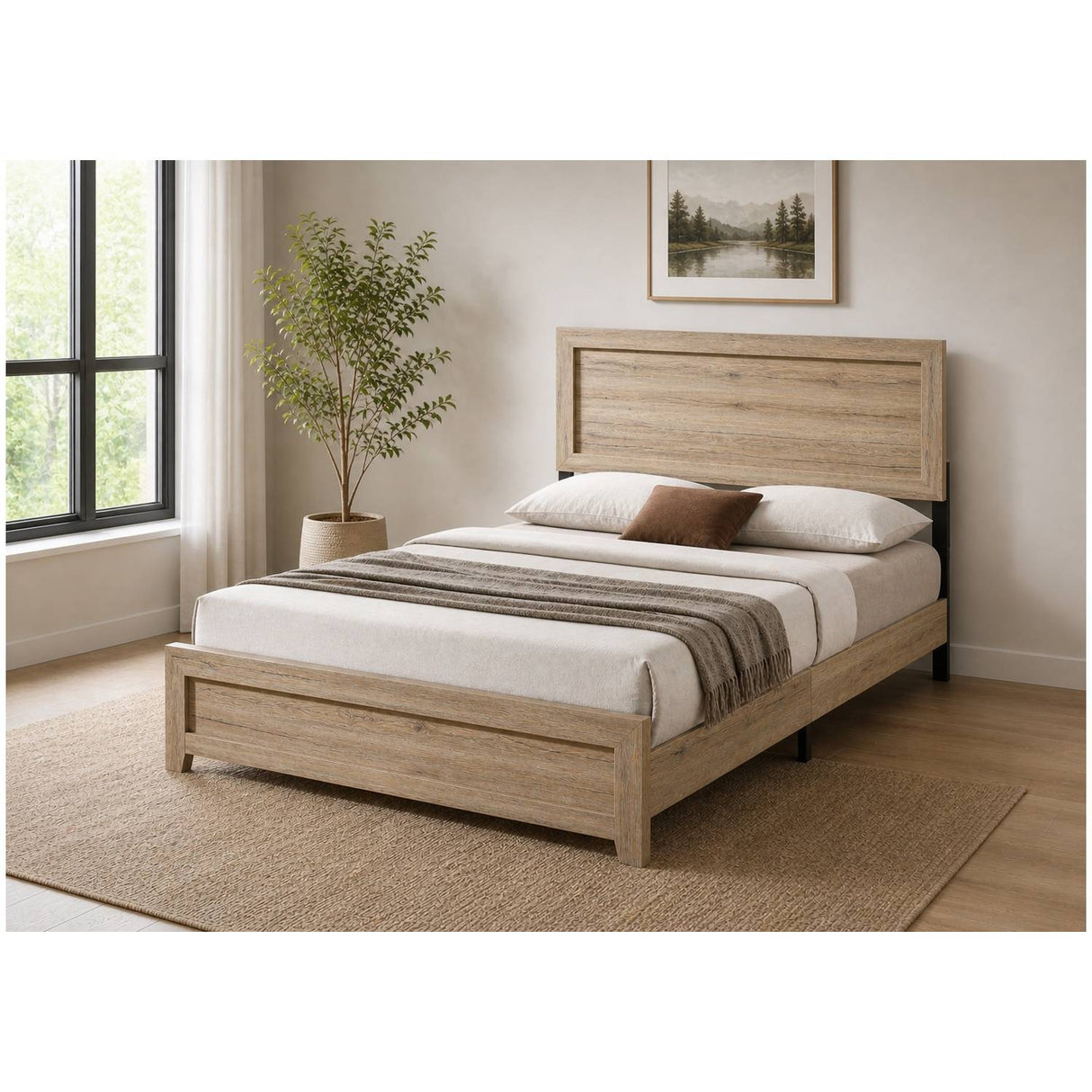 Miquell - Queen Bed - Natural