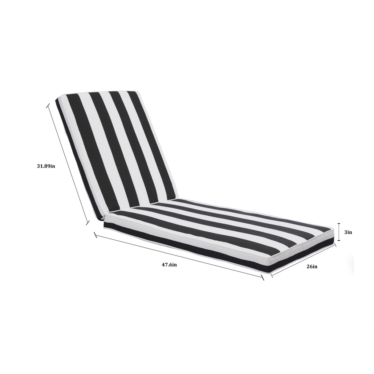 Outdoor Lounge Chair Cushion Replacement Patio Funiture Seat Cushion Chaise Lounge Cushion
