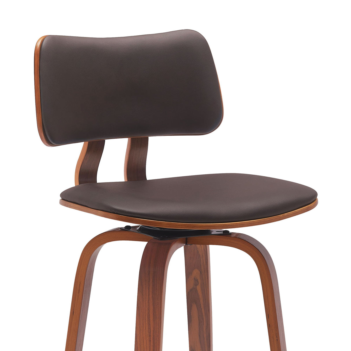 Pico - Swivel Walnut Wood Faux Leather Stool