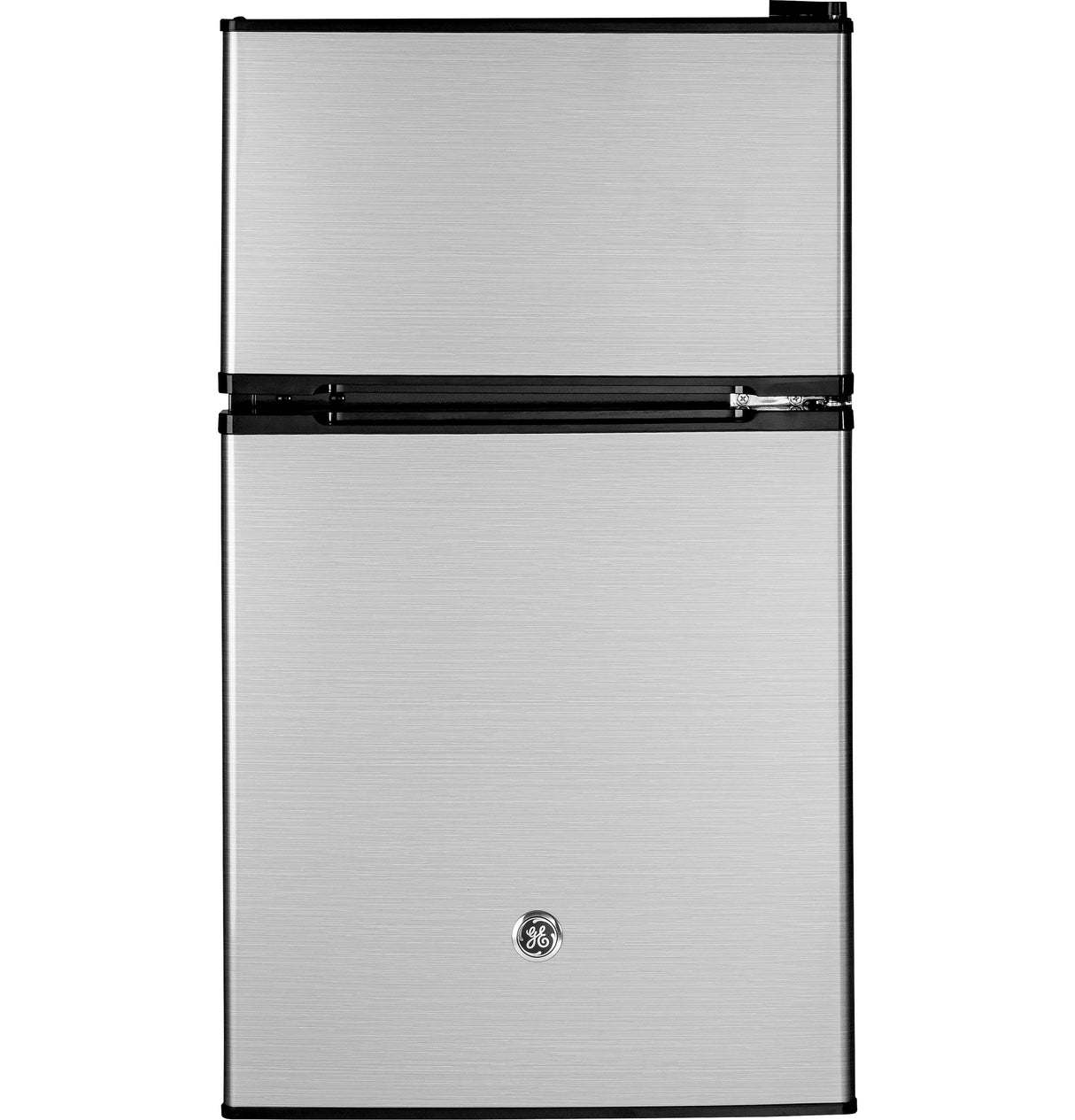 GE GDE03GLKLB - 19 in. 3.1 cu. ft. Mini Fridge with Top Freezer - Clean Steel Double-Door Compact Refrigerator