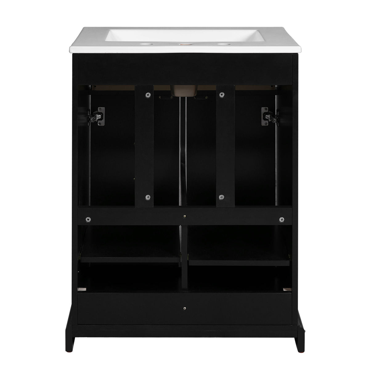 Bathroom Vanity With Drawer And Soft-Closing Doors, Sink Storage Cabinet For Small Spaces - Black