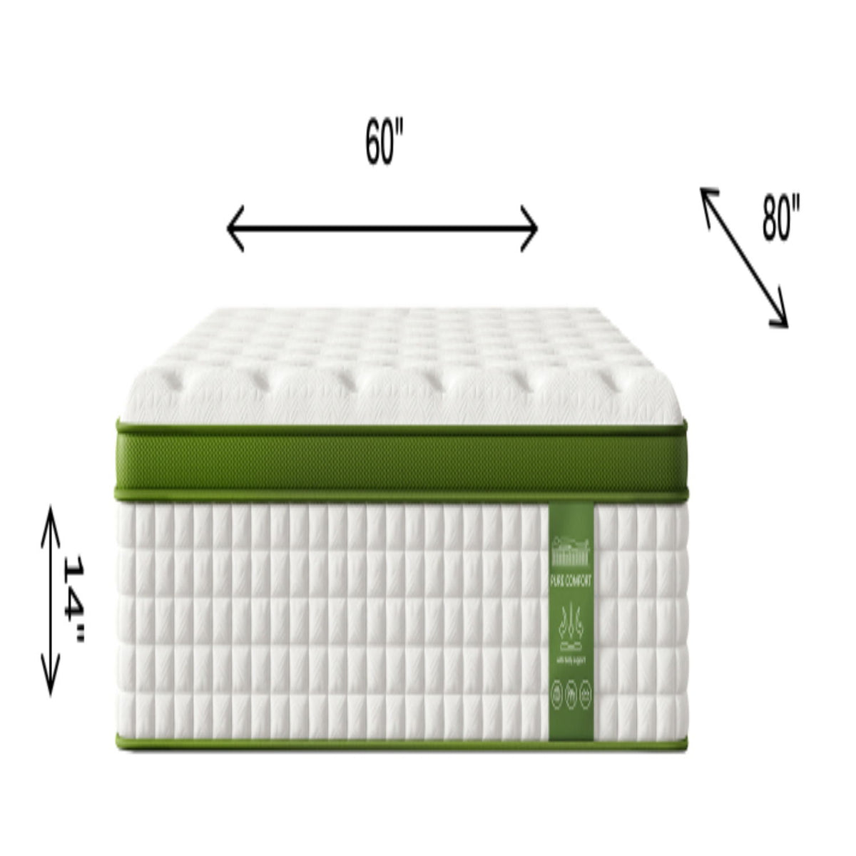 14" Hybrid Mattress With Gel Memory Foam And Pocket Springs
