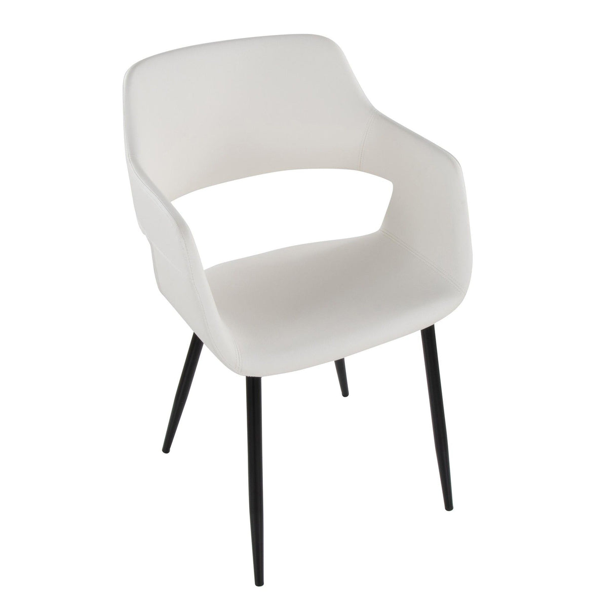 Cosmo - Margarite Contemporary 5 Piece Dining Room Set - Black Metal, Black MDF, And Cream Faux Leather
