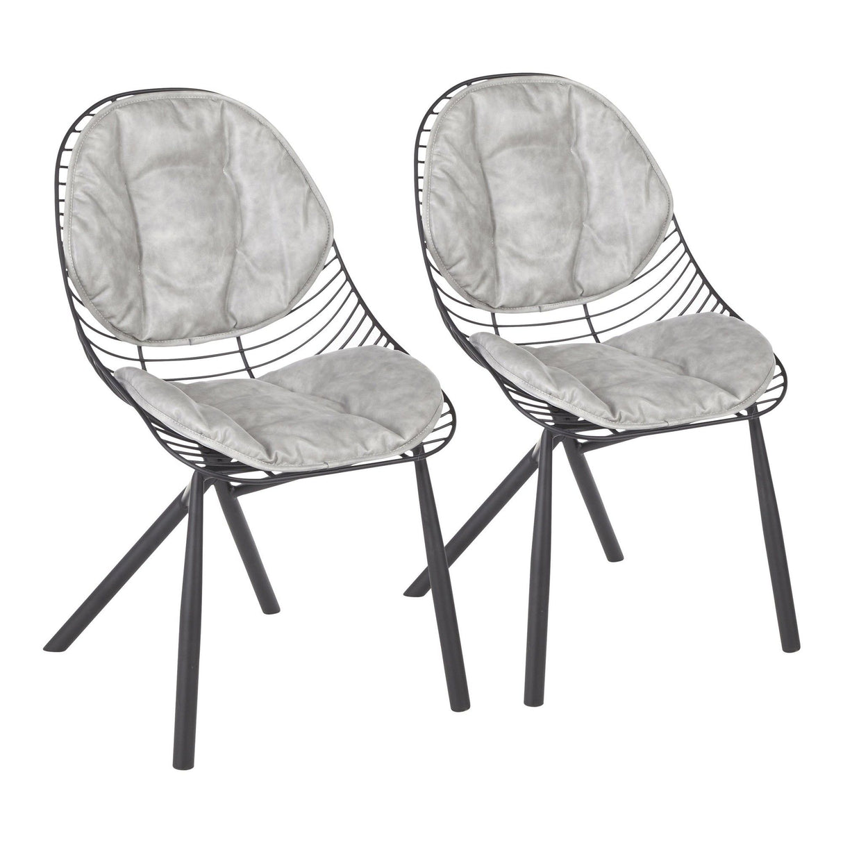 Wired - Contemporary Chair (Set of 2) - Black Metal