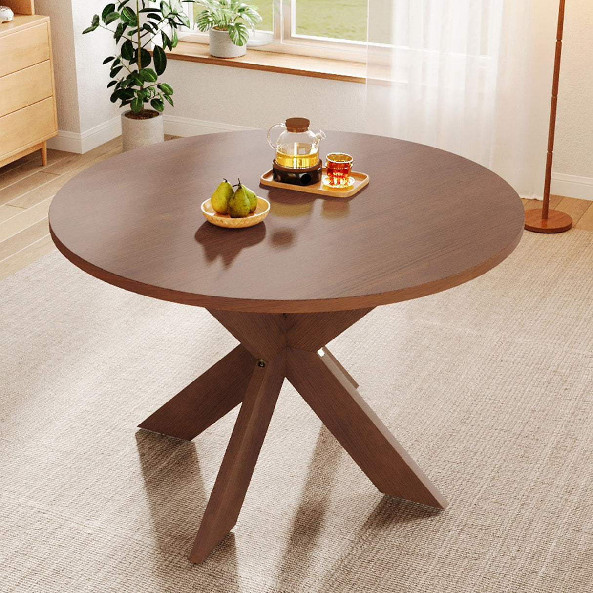 Round Dining Table Kitchen Table - Cherry
