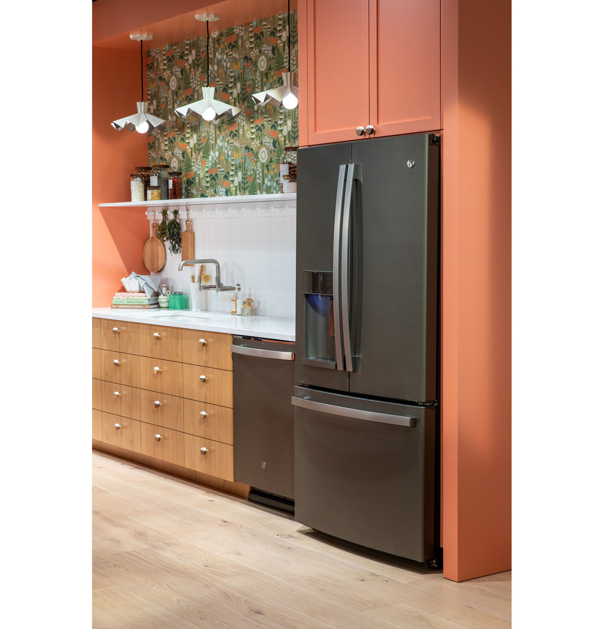GE GYE22GMNES - 36 in. 22.1 cu. ft. Counter Depth French Door Refrigerator with Ice & Water Dispenser - Fingerprint Resistant Slate