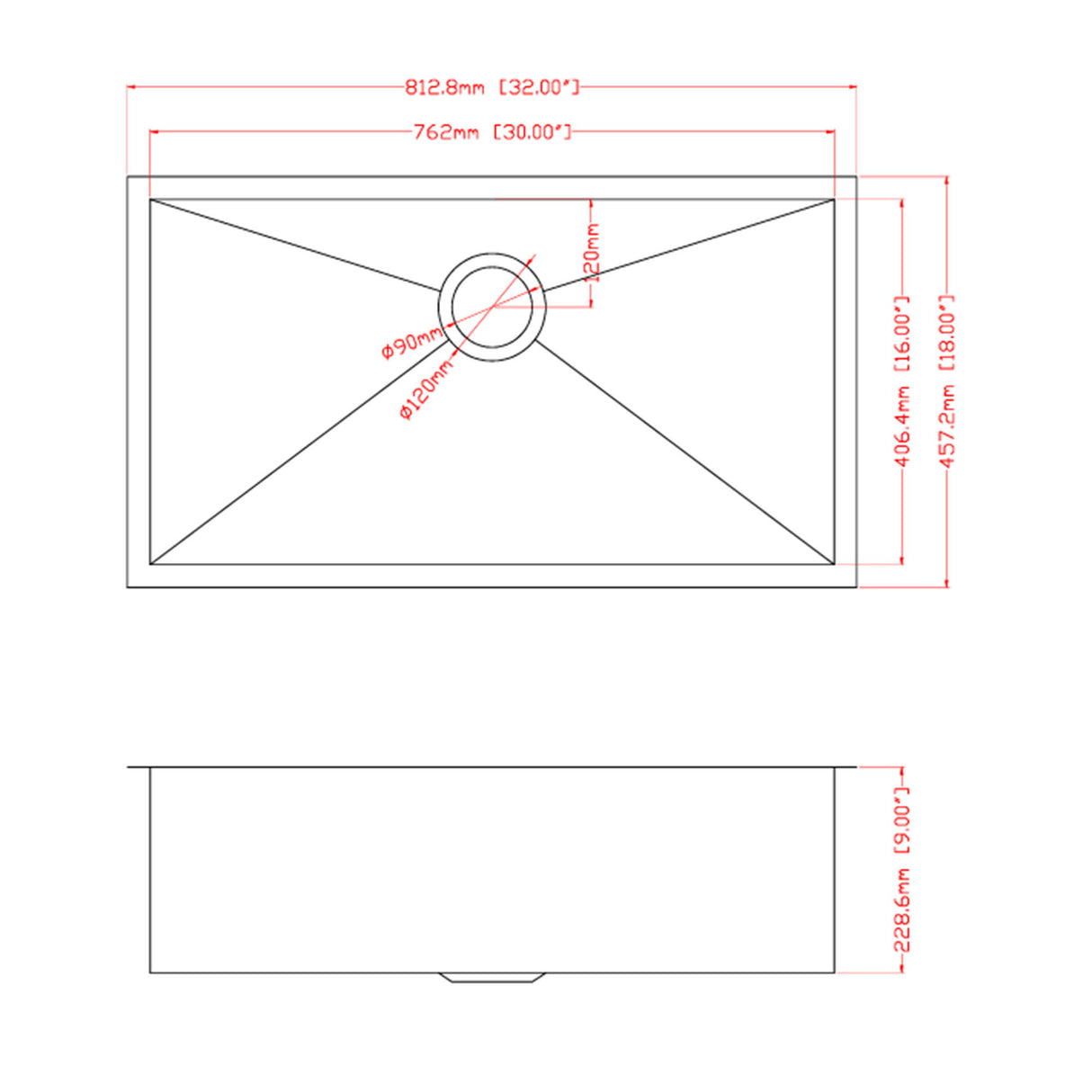 Modern Undermount Stainless Steel Kitchen Sink 16 Gauge, Deep Single Bowl