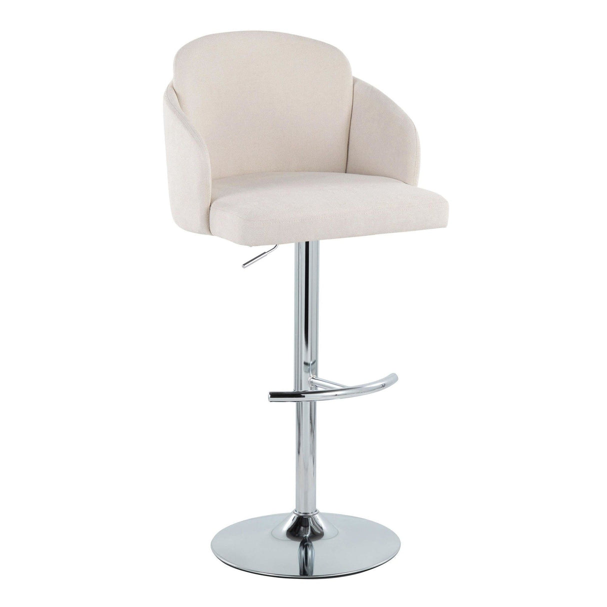 Dahlia - Contemporary Adjustable Barstool (Set of 2) - Chrome Metal Frame