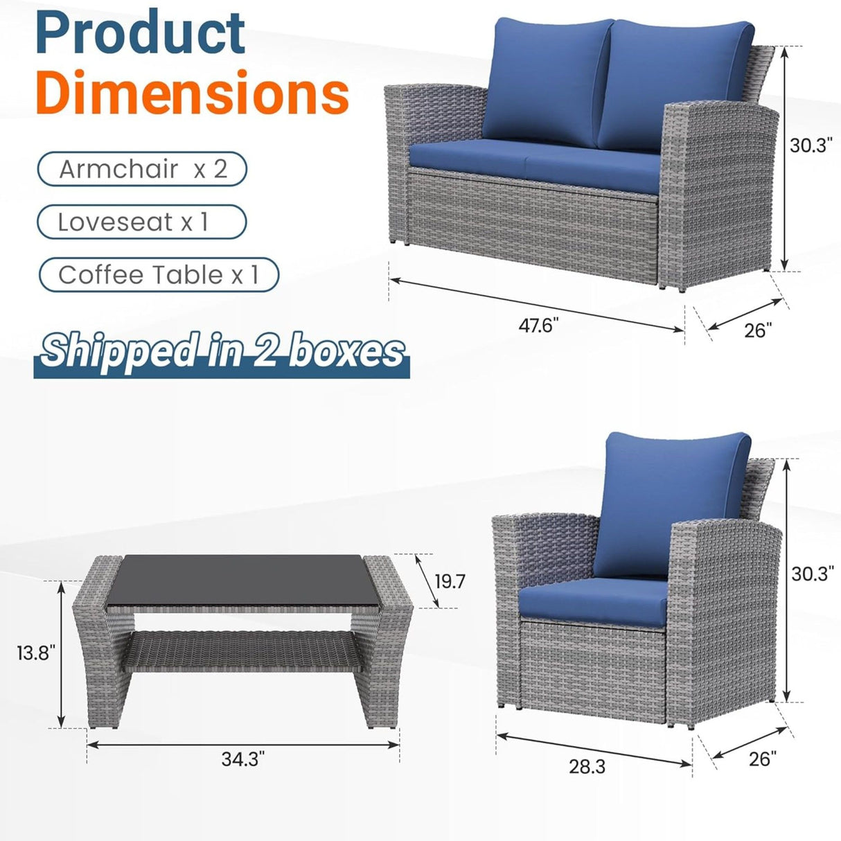 Modern Patio Set With Table And Cushions