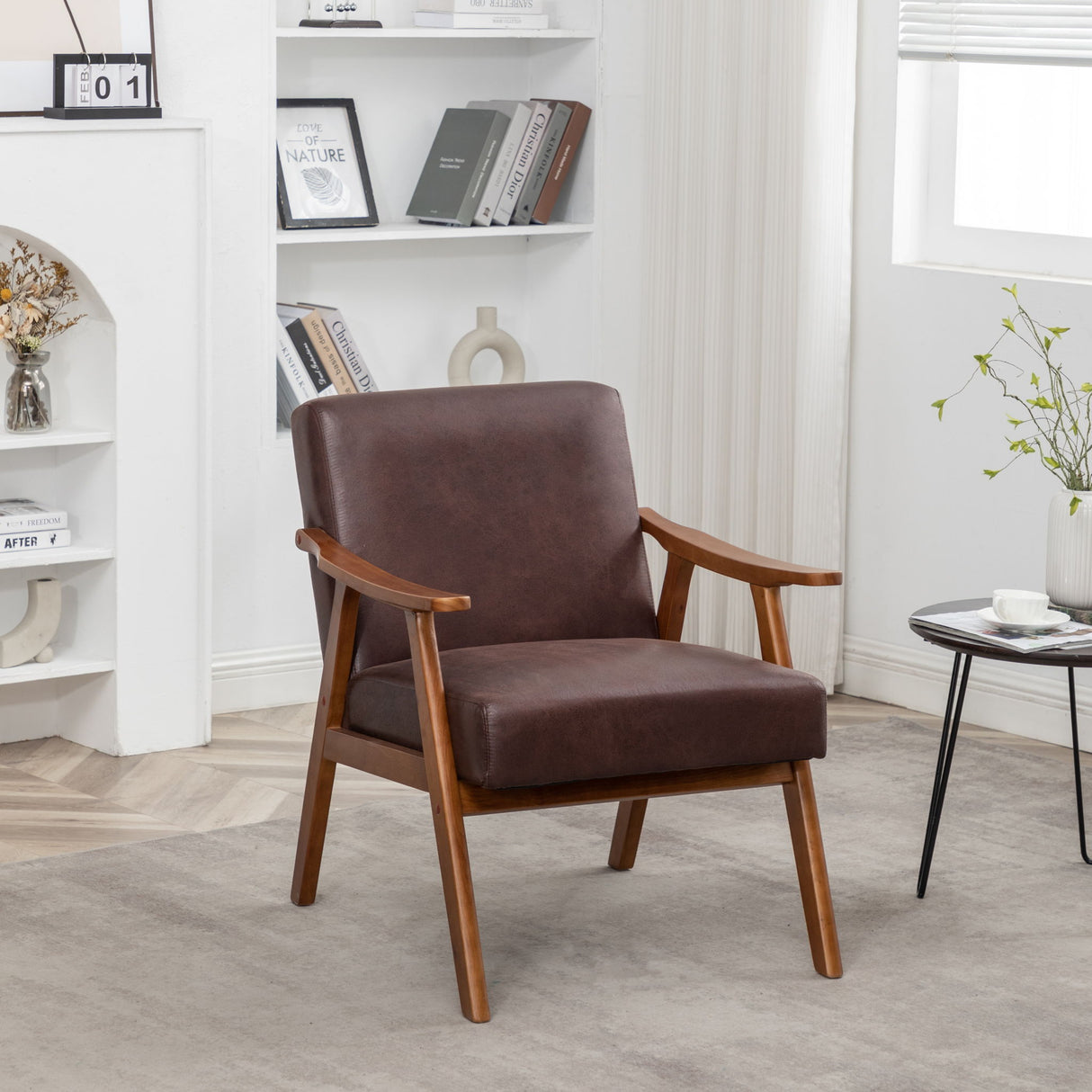 Accent Chair, Classic Mid Century Modern For Extra Seating