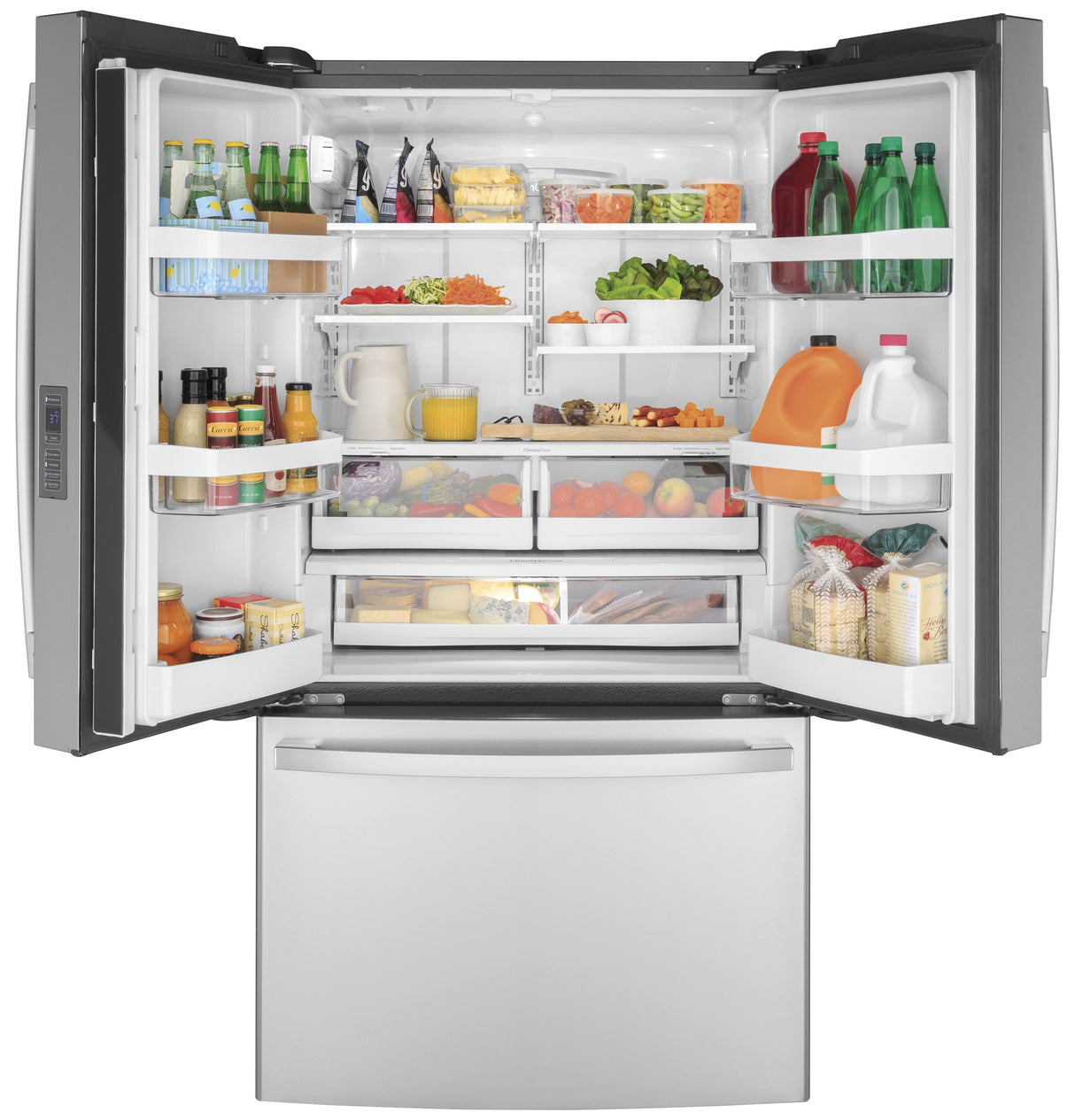GE GWE23GYNFS - 36 in. 23.1 cu. ft. Counter Depth French Door Refrigerator with Ice Maker - Fingerprint Resistant Stainless
