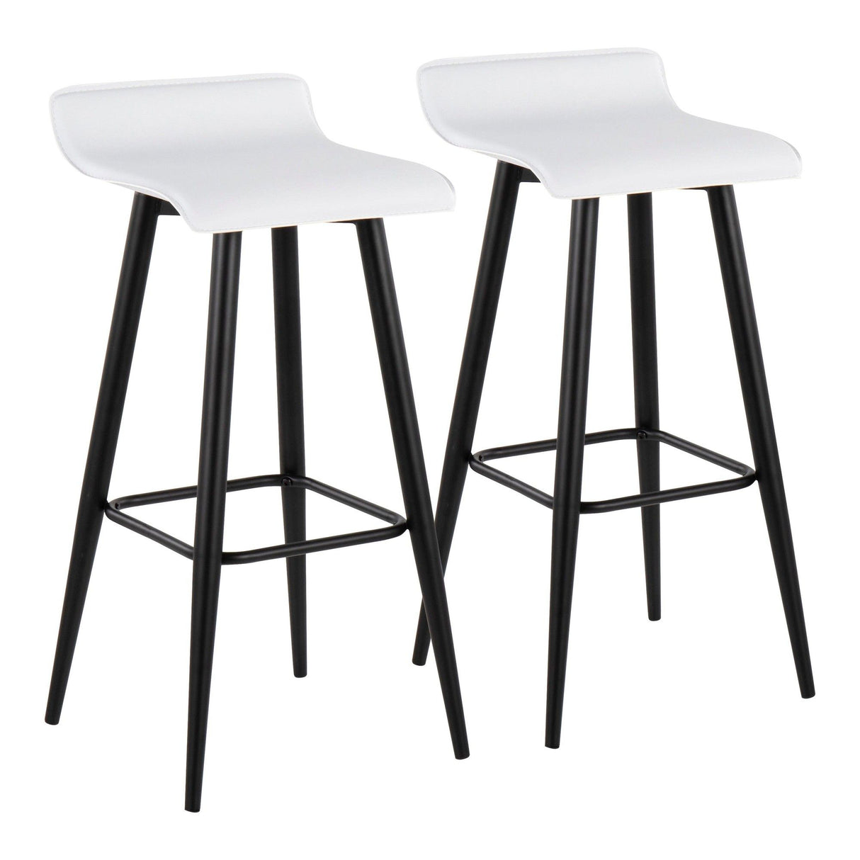 Ale - Contemporary Fixed-Height Barstool (Set of 2) - Black Steel Frame