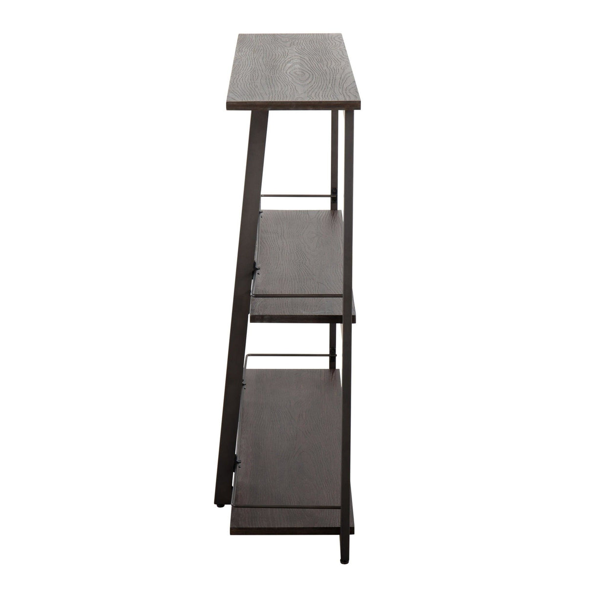 Converge - Industrial Bookcase - Antique Steel And Espresso Bamboo