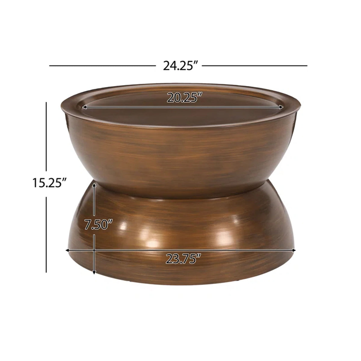 Sparling - Modern Iron Hourglass Coffee Table