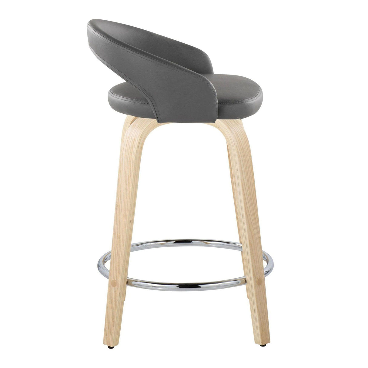 Grotto - Upholstered Fixed-Height Counter Stool With Natural Wood Base (Set of 2)