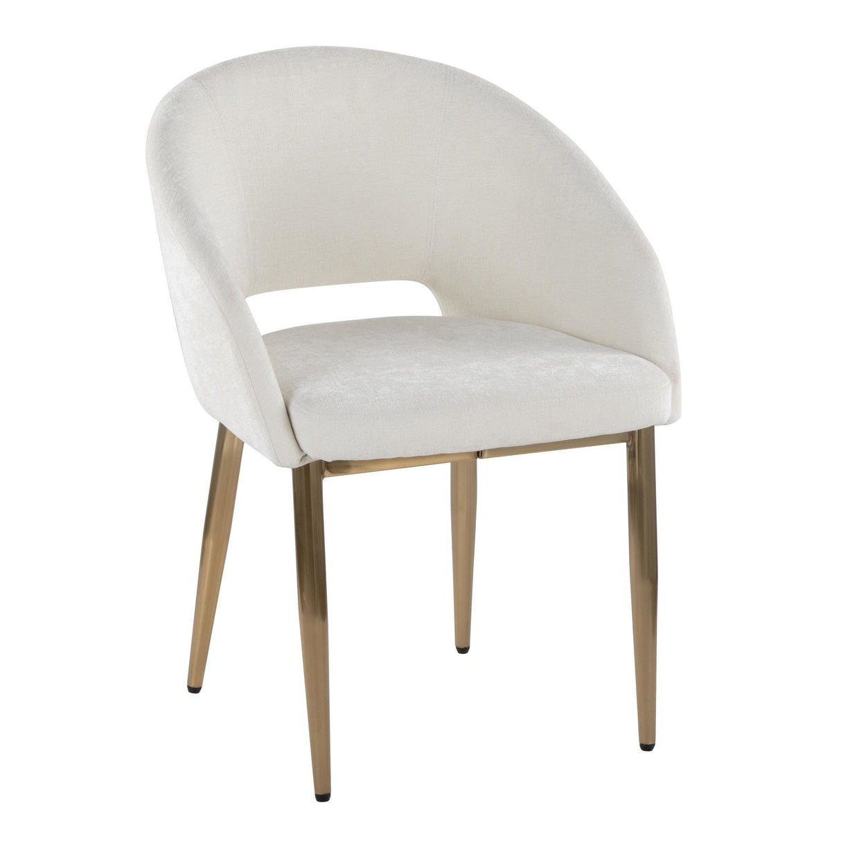 Renee - Upholstered Contemporary Chair (Set of 2) - Gold Metal Legs