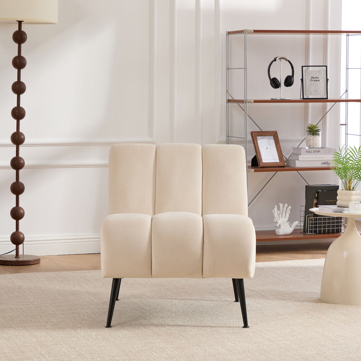 Upholstered Armless Chair For Living Room