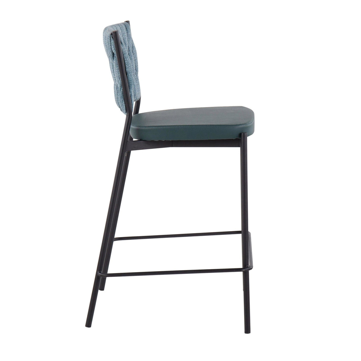 Tania - Braided Contemporary Counter Stool With Faux Leather Seat (Set of 2)