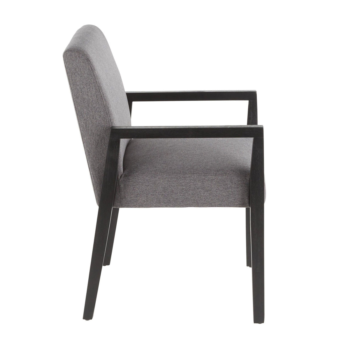 Carmen - Arm Chair - Black Wood And Gray Fabric (Set of 2)
