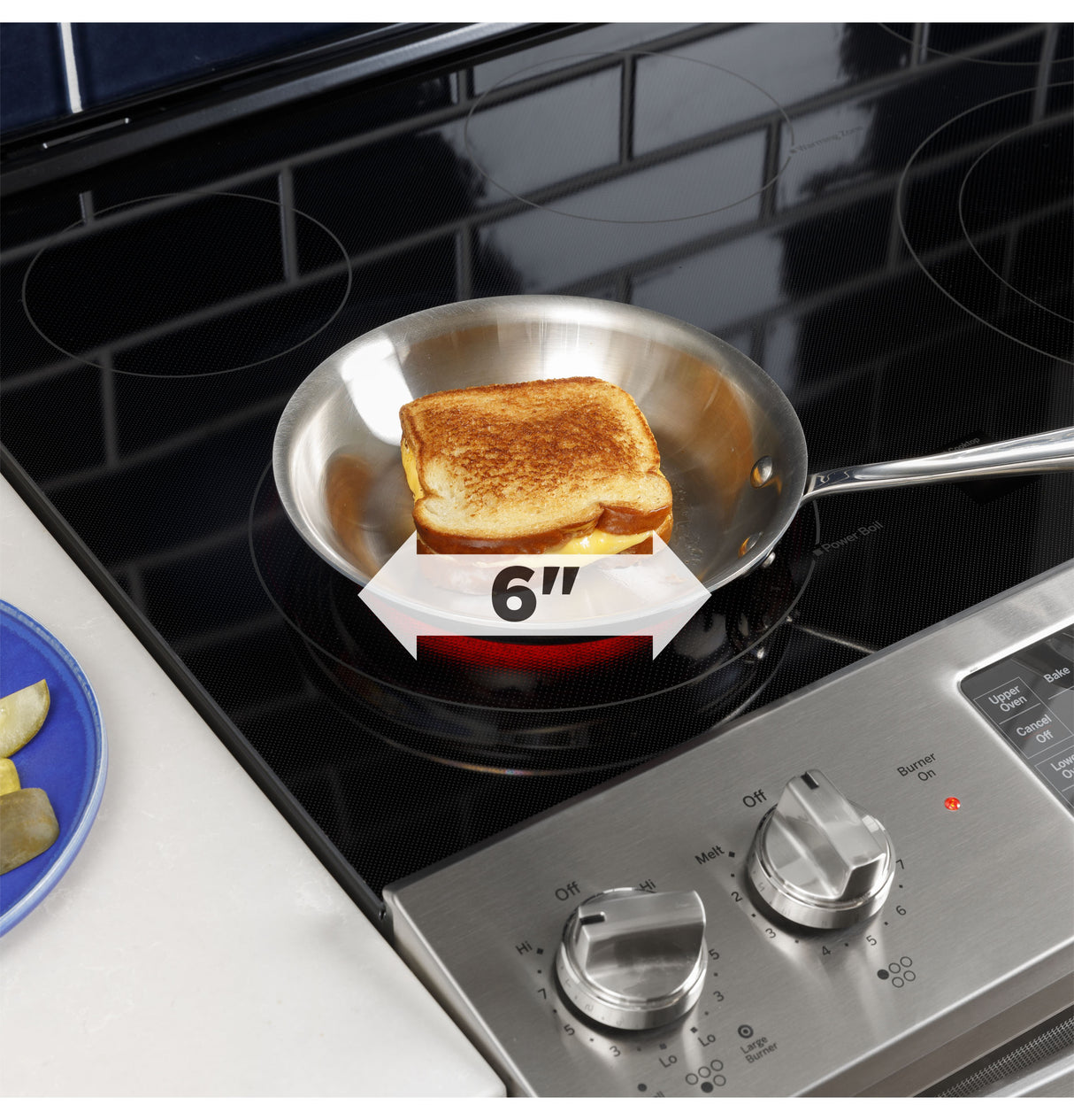 GE JSS86SPSS - 30 in. 6.6 cu. ft. Air Fry True European Convection Double Oven Slide-In Electric Range with Smoothtop Burners - Stainless Steel