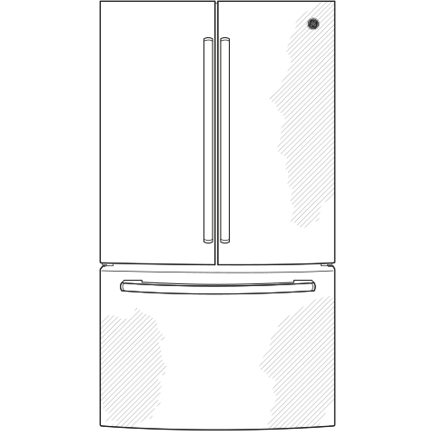 GE GNE27JMMES - 36 in. 27 cu. ft. French Door Refrigerator with Internal Water Dispenser - Fingerprint Resistant Slate