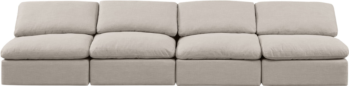 Indulge - Linen 4 Seat Modular Armless Sofa