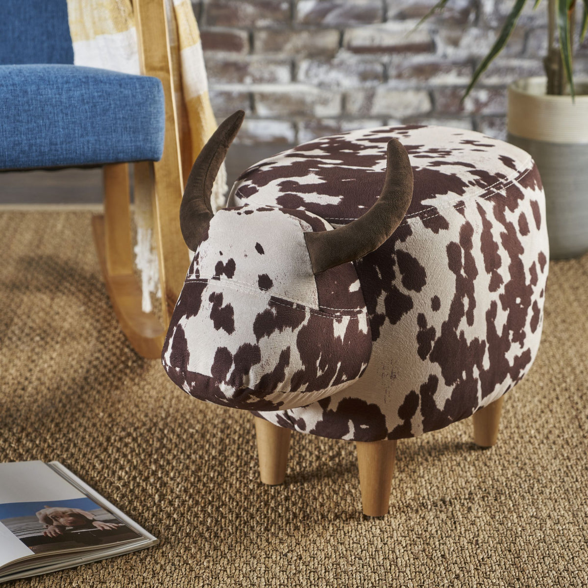 Cow Shaped Ottoman Footstool