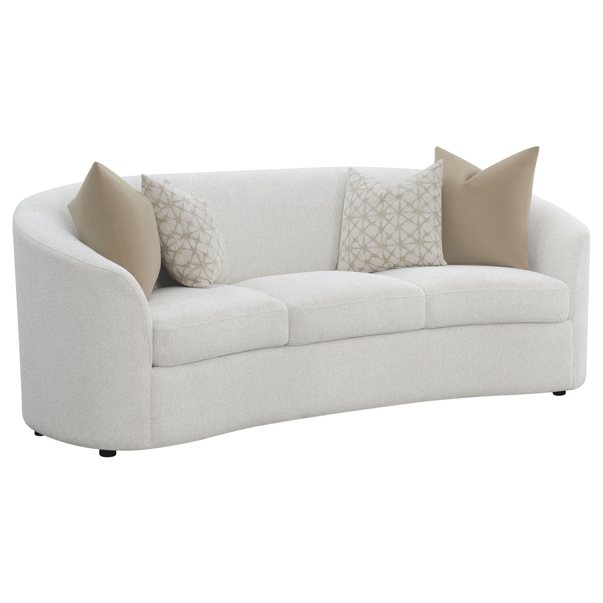 Rory - Sloped Arms Sofa With Pillows - Ivory