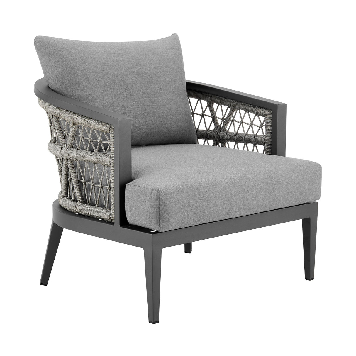 Zella - 4 Piece Outdoor Patio Conversation Set - Light Gray