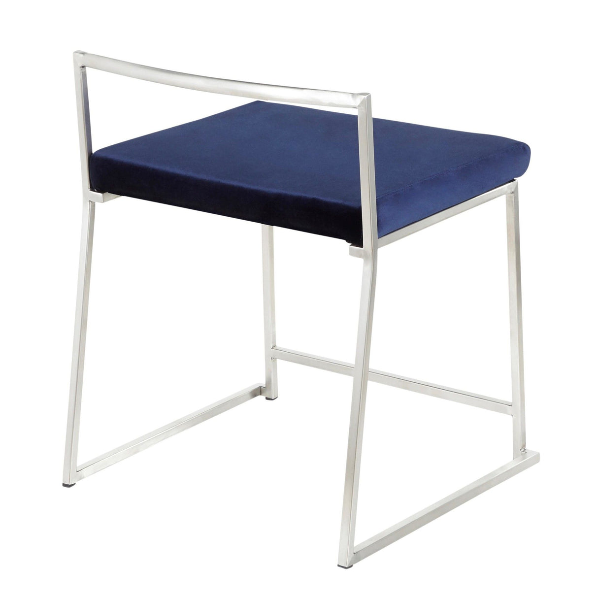 Fuji - Contemporary Stackable Dining Chair (Set of 2) - Silver Frame