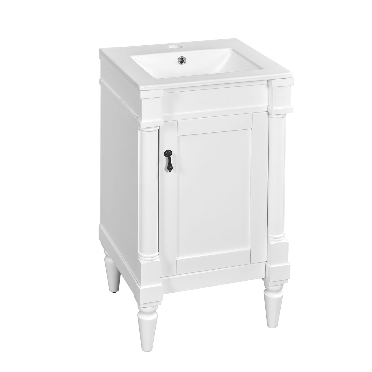 Bathroom Vanity With Sink, Storage Cabinet With Door, Drop In Sink, Compact Freestanding Design