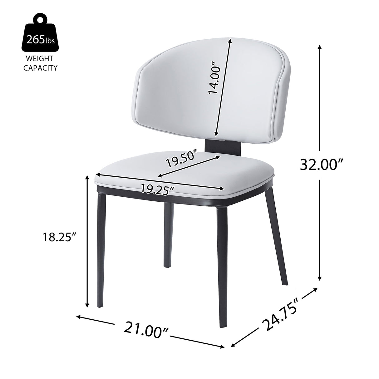 5 Pieces Modern Faux Leather And Metal Dining Set