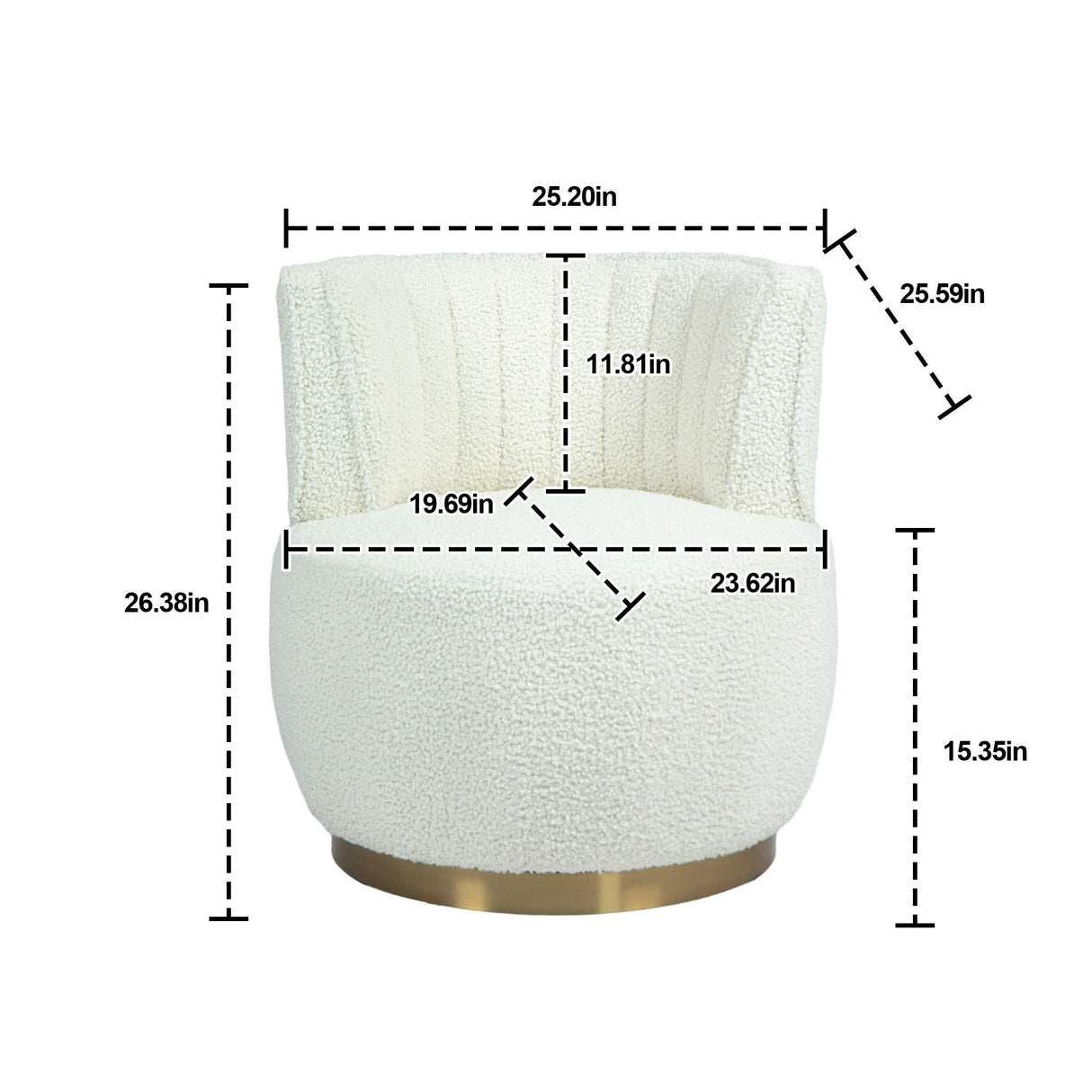 360 Degree Swivel Cuddle Barrel Accent Sofa Chair