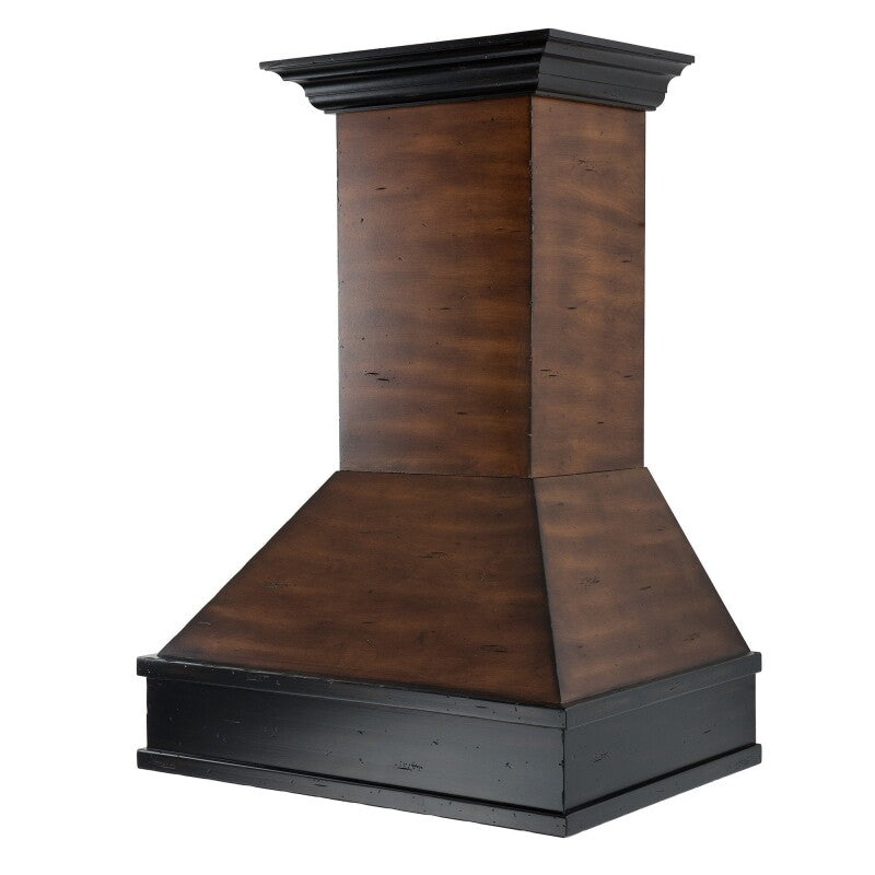 30" Ducted Wooden Wall Mount Range Hood with Dual Remote Blower and Hamilton - (329AHRD30) -