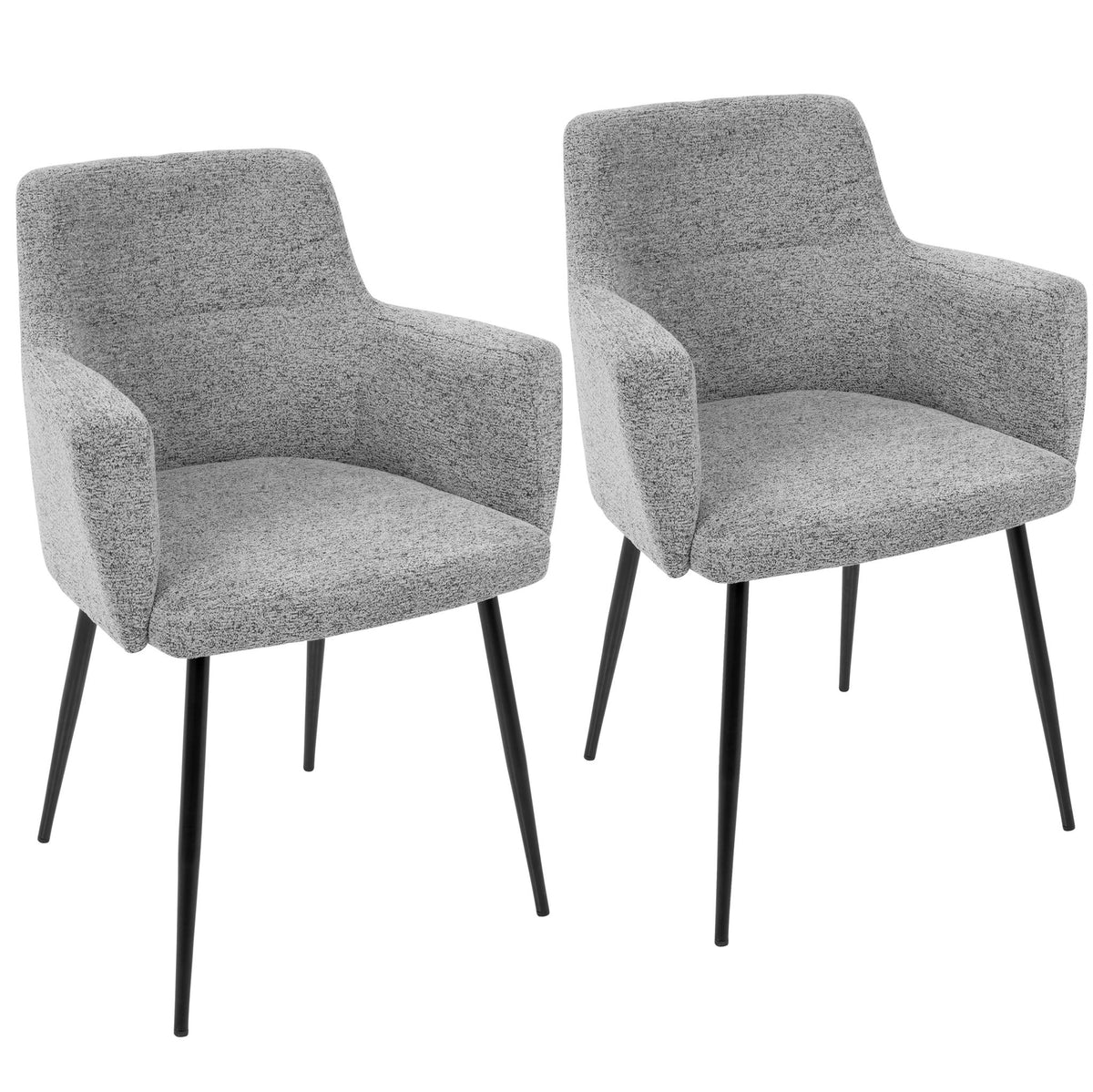 Andrew - Contemporary Dining / Chair (Set of 2) - Gray - Fabric