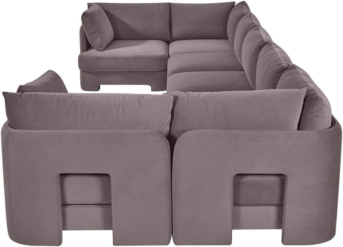 Hammond - Velvet Performance Fabric Upholstered 7 Piece U-Shaped Sectional