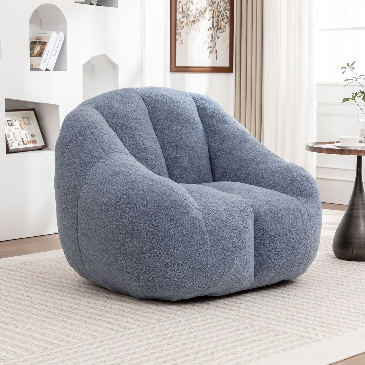 Comfy Bean Bag Chair With Memory Foam Filler, Tufted Soft