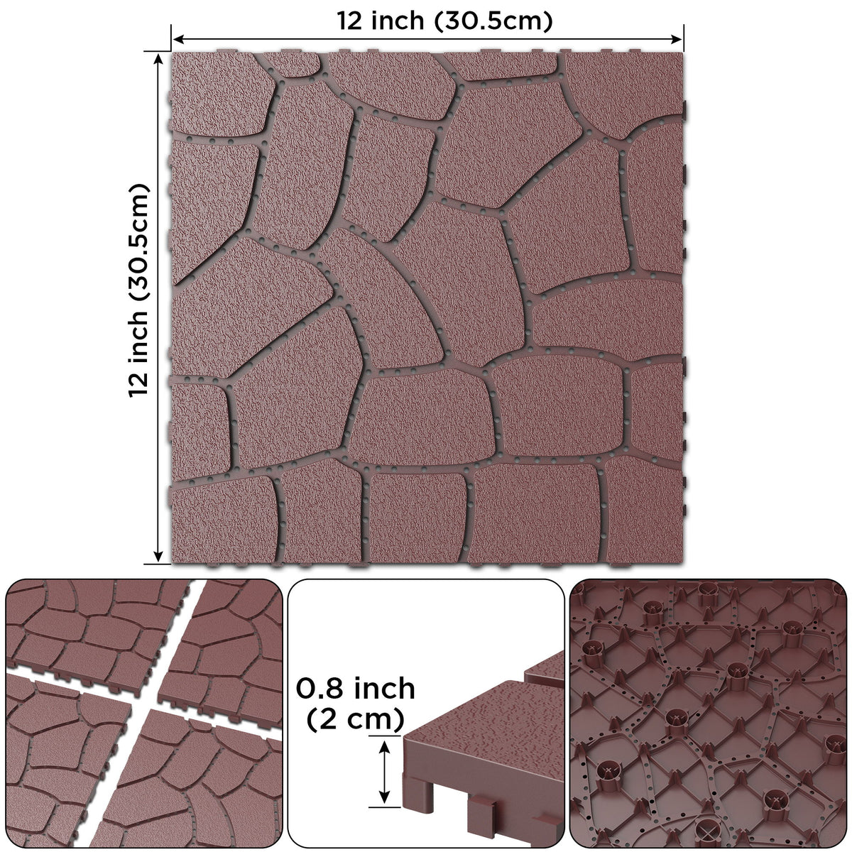 New Stone Texture Patio Deck Tiles, Diy Interlocking Floor Tiles, Easy Installation