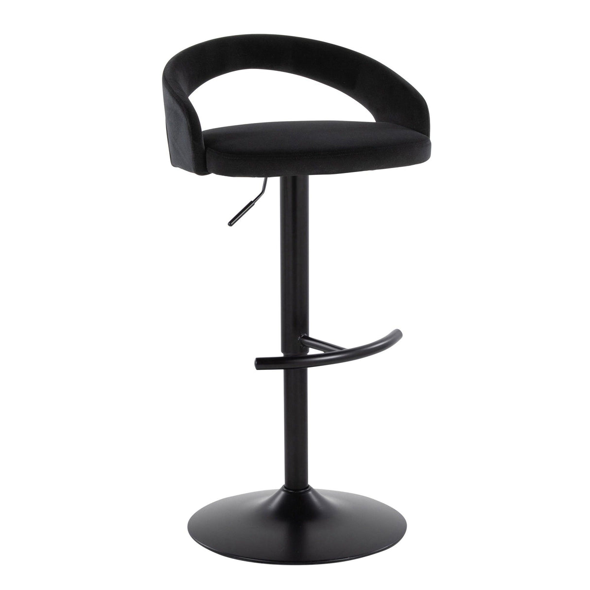Grotto - Upholstered Adjustable Barstool - Black Metal Base