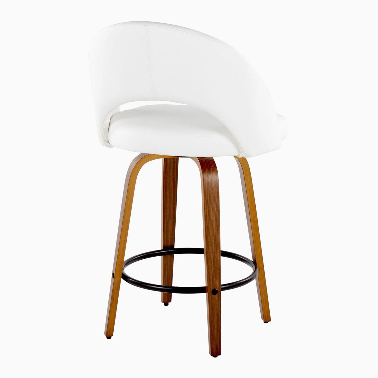 Renee - Upholstered Fixed-Height Barstool (Set of 2) - Walnut Wood Base