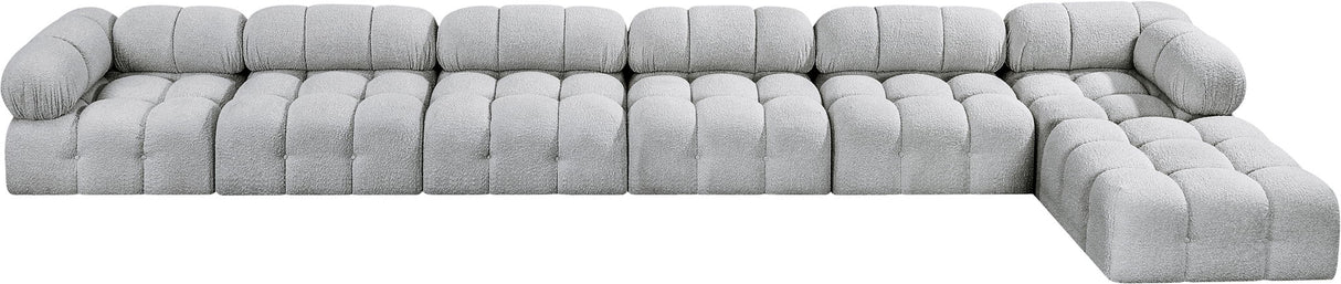 Ames - 7 Piece Boucle Fabric Modular L-Shaped Sectional