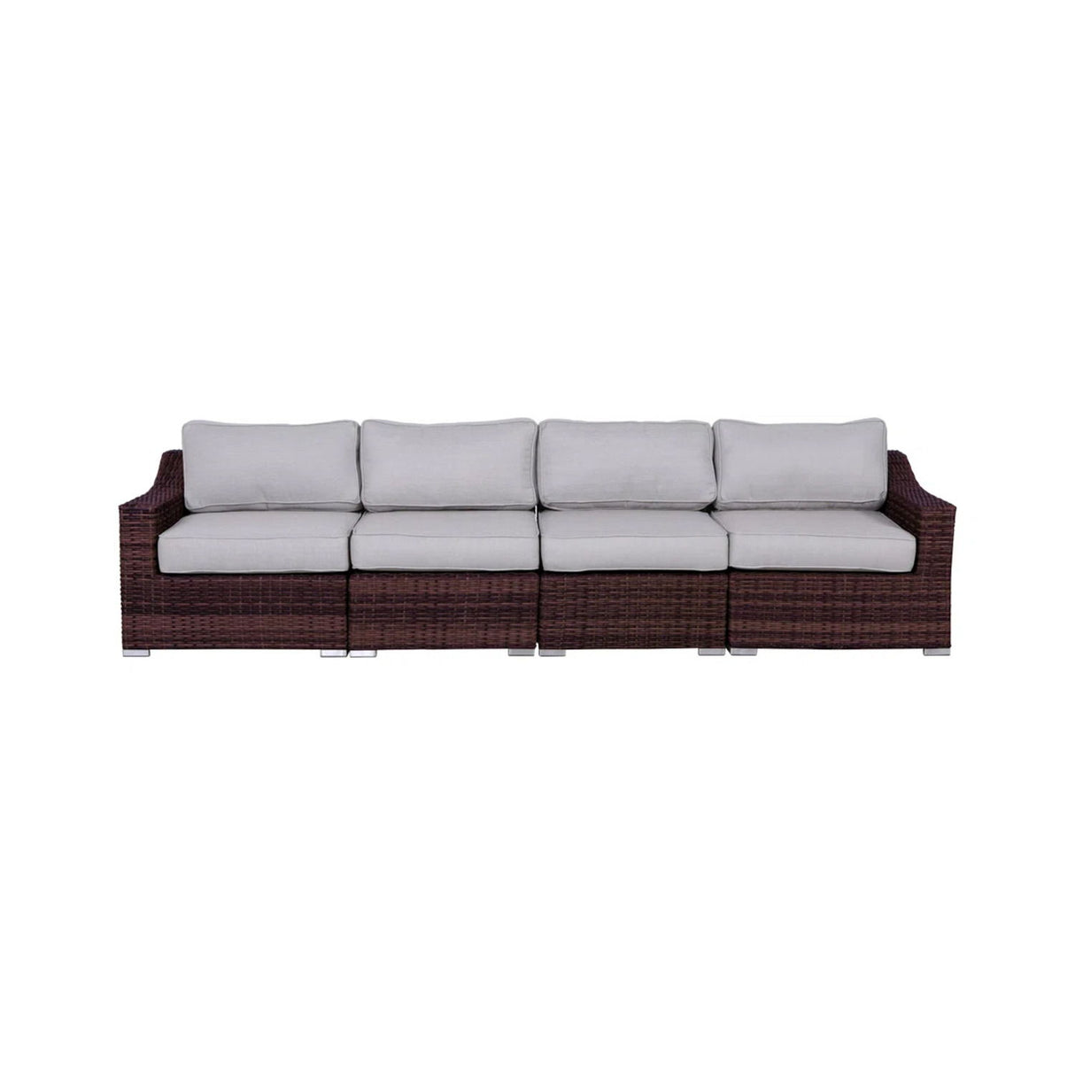 Contemporary Outdoor Rattan Wicker Sectional Seating Group With Cushions